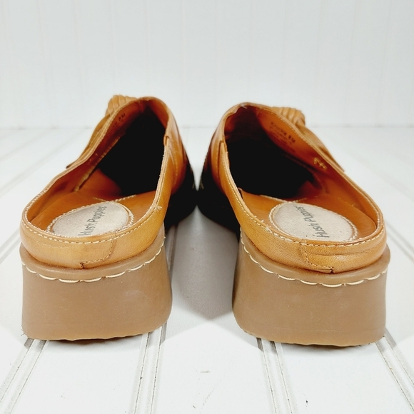 Hush Puppies Knuckle Camel Leather Mules C913 - Picture 7 of 13